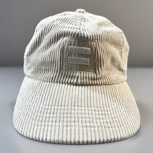 Beige Corduroy Dad Hat Equal Sign Patch Snapback Cap Adjustable 1211